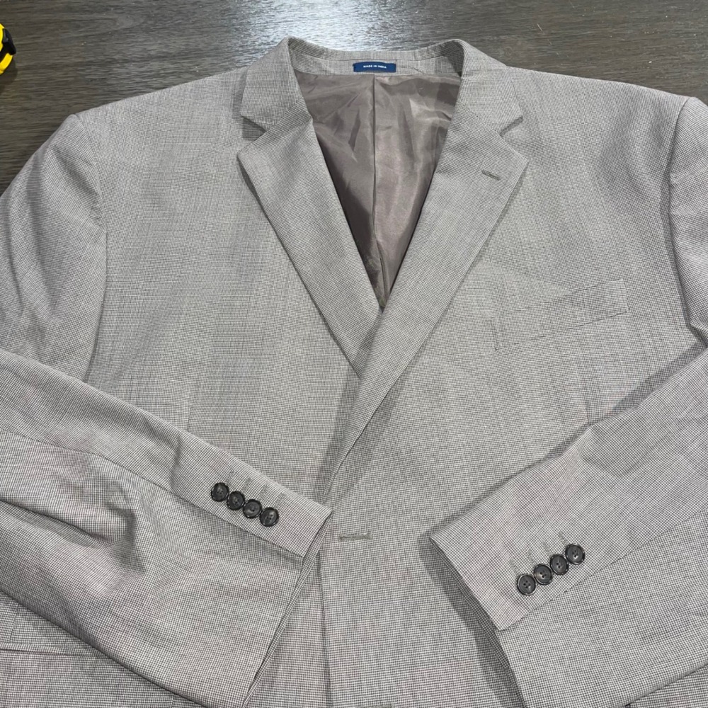 Stafford Mens 54 Big Short Grey Blazer Wool Blend Big & Tall Fit Sport Coat